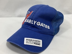 PEARLY GATES パーリーゲイツ キャップ 青 帽子 FR ファッション 中古 H8709080