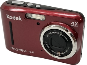 【動作保証】Kodak PIXPRO FZ43 コンパクトデジタルカメラ レッド コダック 単3電池式 コンデジ 中古 C8620471