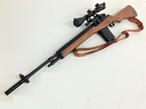 【動作保証】メーカー不明 7.62MM M-14 スナイパー ライフル STEKUS スコープ付き 電動ガン エアガン サバゲー 中古 K8670211