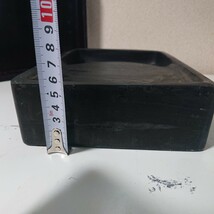 硯 すずり 木箱入り 書道具　巨大硯　重さ約4.8kg　縦約25.5cm　横約16cm　高さ約5cm　木箱割れあり　大型古硯　 【KA-032505】_画像6