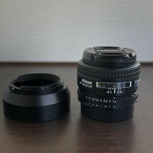 ▲動作OK Nikon ニコン AF NIKKOR 50mm 1:1.4D　 レンズ/43-30