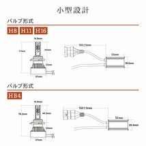 HID屋 LED フォグランプ イエロー 10400lm H8/H11/H16, HB4, H3, H4, PSX26, 爆光 車検対応 Mシリーズ 1年保証　送料無料_画像7