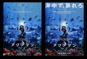 ♪2019年1作目チラシ２種「アクアマン AQUAMAN」ジェームズワン ジェイソンモモア/ニコールキッドマン/アンバーハード DC♪