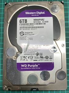Western Digital SATA HDD 6TBpurple WD60PURZ 使用時間32803h