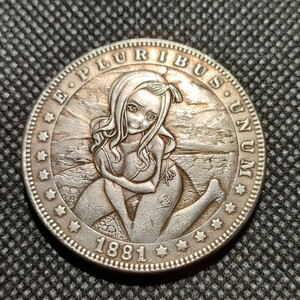 1700　アメリカ古銭　ルンペン銀貨　38mm イーグル　チャレンジコイン　コイン　アンティーク　ホーボー