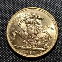 1715　イギリス古銭　ヴィクトリア　約38mm　鍍金金貨　海外コイン　アンティークコレクション_画像2