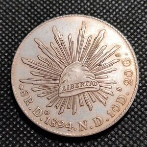 1936　メキシコ古銭　1894.N.D.10D　貿易銀　アンティークコイン