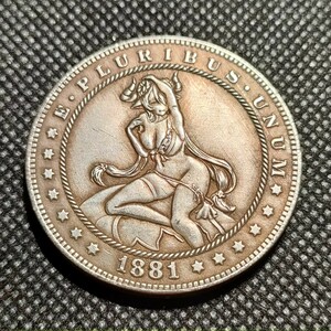 2508　アメリカ古銭　ルンペン銀貨　38mm　イーグル　チャレンジコイン　コイン　アンティーク　ホーボー
