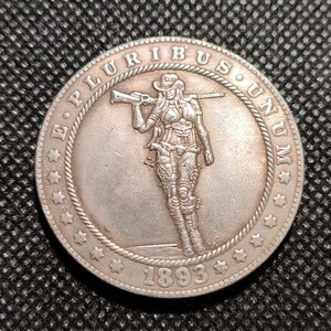 2555　アメリカ古銭　ルンペン銀貨　約38mm　イーグル　チャレンジコイン　コイン　アンティーク　ホーボー