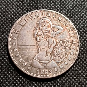 2601　アメリカ古銭　ルンペン銀貨　約38mm　イーグル　チャレンジコイン　コイン　アンティーク　ホーボー