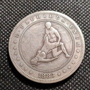 3428　アメリカ古銭　ルンペン銀貨　約38mm　イーグル　チャレンジコイン　コイン　アンティーク　ホーボー