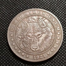 4126　アメリカ古銭　ルンペン鍍銀銀貨　約38mm　イーグル　チャレンジコイン　コイン　アンティーク　ホーボー_画像1