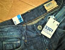 Ｇ-STAR RAW ジースターロゥ 新品 未使用 ジーンズ 3301 STYLE NEUTRAL ダメージ加工 BOOTLEG ブーツレグ Indigo Blue ストレッチ W28/L32_画像4