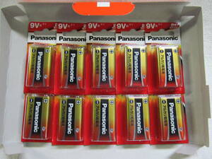 Panasonic パナソニック アルカリ乾電池 9V形 6LR61XJ/1B 10本セット 使用期限目安2023年10月 ①
