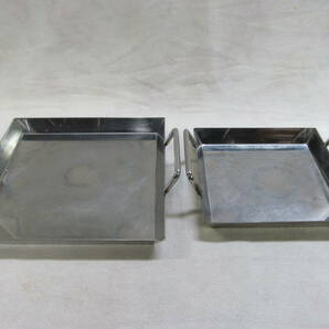 鉄板 プレート グリルプレート 2点 ステンレス アウトドア用品 調理器具の画像1