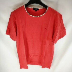 【美品】BURBERRY LONDON バーバリー ロンドン 半袖Tシャツ サイズL シャツ 無地 ロゴ オレンジ レッド シャツ Tシャツ トップス A-1