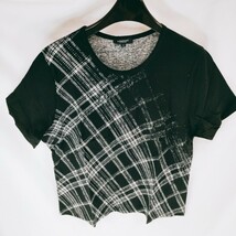 【未使用 タグ付き】BURBERRY LONDON バーバリー ロンドン 半袖Tシャツ サイズ5 ロゴ ブラック 黒 チェック トップス カットソー A-10_画像1