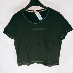 【美品】BURBERRY LONDON バーバリー ロンドン 半袖Tシャツ サイズ5 ロゴ ブラック 黒 無地 トップス カットソー 半袖シャツ 衣類 A-10