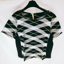 【美品】BURBERRY LONDON バーバリー ロンドン 半袖Tシャツ サイズ13 ロゴ ブラック チェック トップス シャツ カットソー 衣類 A-4_画像1