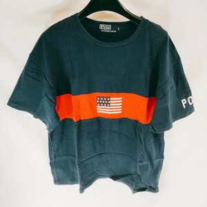 【美品】Polo by Ralph Lauren ポロバイラルフローレン 半袖Tシャツ サイズL シンプル 国旗 ネイビー トップス カットソー シャツ A-3