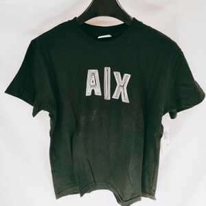 【タグ付き 未使用】ARMANI EXCHANGE アルマーニエクスチェンジ 半袖Tシャツ サイズL ブラック トップス カットソー まる首 ロゴ 衣類 A-18