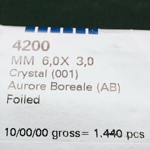 ☆未開封 スワロフスキー SWAROVSKI ルース 4200 Crystal 001 MM 6.0×3.0 Aurore Boreale クリスタル オーロラボレアーレ Foiled 1440個 の画像6