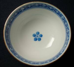 昭和期　梅図　染付+金縁珊瑚釉　最高峰　煎茶碗　陶磁器研究