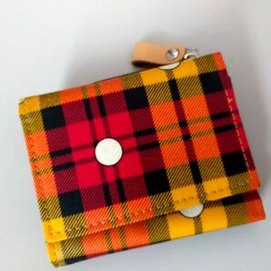 ループ チェンジ ループ チェック柄ミニ折財布