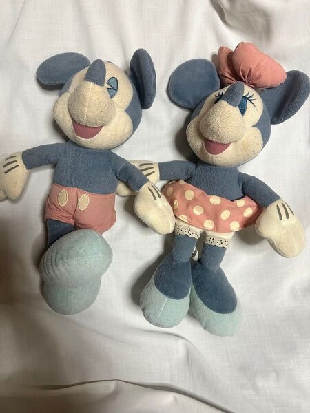 Disneyくすみカラーミッキー&ミニーぬいぐるみ2点セット