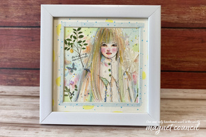 Art hand Auction ::Handmade:: Square Frame Spring Copic pastel collage original *Free shipping *1 item!::, handmade works, interior, miscellaneous goods, ornament, object
