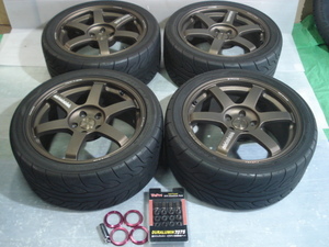 美品 RAYS TE37 SAGA S-plus SPEC2 18×8.5 of42 ADVAN NEOVA 245/40R18 2022年製 4本 WRX STi ロックナット ハブリング付き