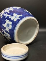 中国 清 清光緒釉氷梅茶葉缶 茶入れ 高さ約16cm 陶器 磁器_画像7