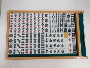 中古　全自動麻雀卓　麻雀牌　マツオカ　フクタス　かきぬま　黄色　カーキー　手廻し