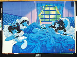 [Vintage] [New Item(with Difficulty)] [Delivery Free]1980s? Piero Magical Girl Three Girls ぴえろ魔法少女三人娘 Poster[tag2202]
