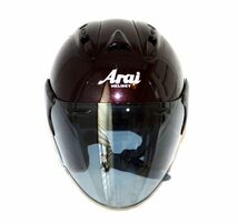 【シールド付】ARAI アライ SNELL スネール SZ-RAM4 Mサイズ 57～58cm バイクジェットヘルメット メンズ Glass Maroon グラスマルーン 赤系_画像1