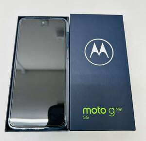 【MC-3450TR】1円スタート motorola moto g53y 5G モトローラ ワイモバイル 箱 ケース付き アンドロイド スマホ 携帯電話 ブラック 中古