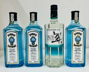 【TK12370MT】1円～ 未開栓 お酒 おまとめ 4本 BOMBAY SAPPHIRE ボンベイ サファイア 750ml 47度 SUI 翠 ジン 700ml 40度 お酒