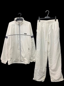 r2_2689ｗ ellesse エレッセ 裏地メッシュ ウィンドブレーカー 上下セット ホワイト 男性用/Lサイズ