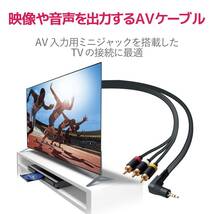 エレコム AVケーブル ステレオミニプラグ(L型 4極) - RCAピンプラグ 3.0ｍ ブラック DH-MLWRY30BK_画像2