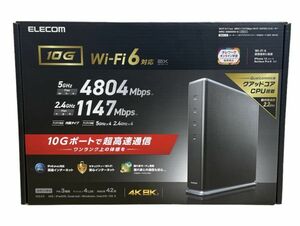 θ【新品未開封】ELECOM/エレコム Wi-Fi 6(11ax) 4804+1147Mbps Wi-Fi 10ギガビットルーター グレー WRC-X6000XS-G 完品 S31270412825