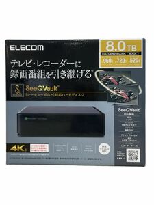 θ【新品未開封】ELECOM/エレコム SeeQVault対応 外付けハードディスク 8TB ブラック ELD-QEN2080UBK 完品 S91974706414