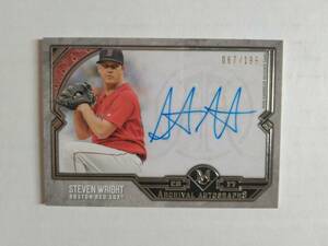 STEVEN WRIGHT（レッドソックス、生涯ナックルボーラー）2017 Topps Museum Collection　直筆サインカード（直書き）0677/199