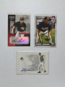MLB　KEITH GINTER / GEORGE LOMBARD / DAVID ESPINOSA　直筆サインカード　3枚セット