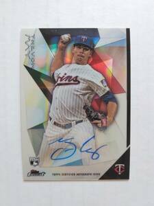 TREVOR MAY（ツインズ～メッツ～アスレチックス）2015 Topps Finest　ルーキー直筆サインカード（直書き）