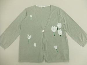  beautiful goods!Sally Scott surrey Scott / tulip cotton cardigan gray 