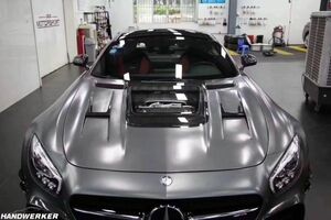 ●メルセデス・ベンツ C190 AMG GT/GTS用天窓/ダクト付きカーボンボンネット/綾織/炭素繊維/人気商品/iMP