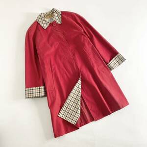 Gc3! Англия производства Aquascutum Aquascutum пальто с отложным воротником размер REG8 красный женский длинное пальто tops внешний 