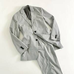 Dc10-2 Theory セオリー セットアップスーツ グレー ストライプ リネン混 メンズ 上下セット シングルスーツ ビジネススーツ 紳士服