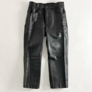 Ac10 レザーパンツ バイカーパンツ サイズ32 ブラック 無地 メンズ 革パン ロングパンツ ジップ leather pants ボトムス