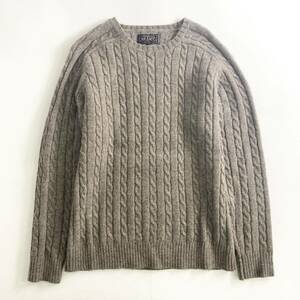 Xc17 BEAMS+ Beams plus cable knitted size M Brown plain men's sweater wool crew neck tops pull over long sleeve 